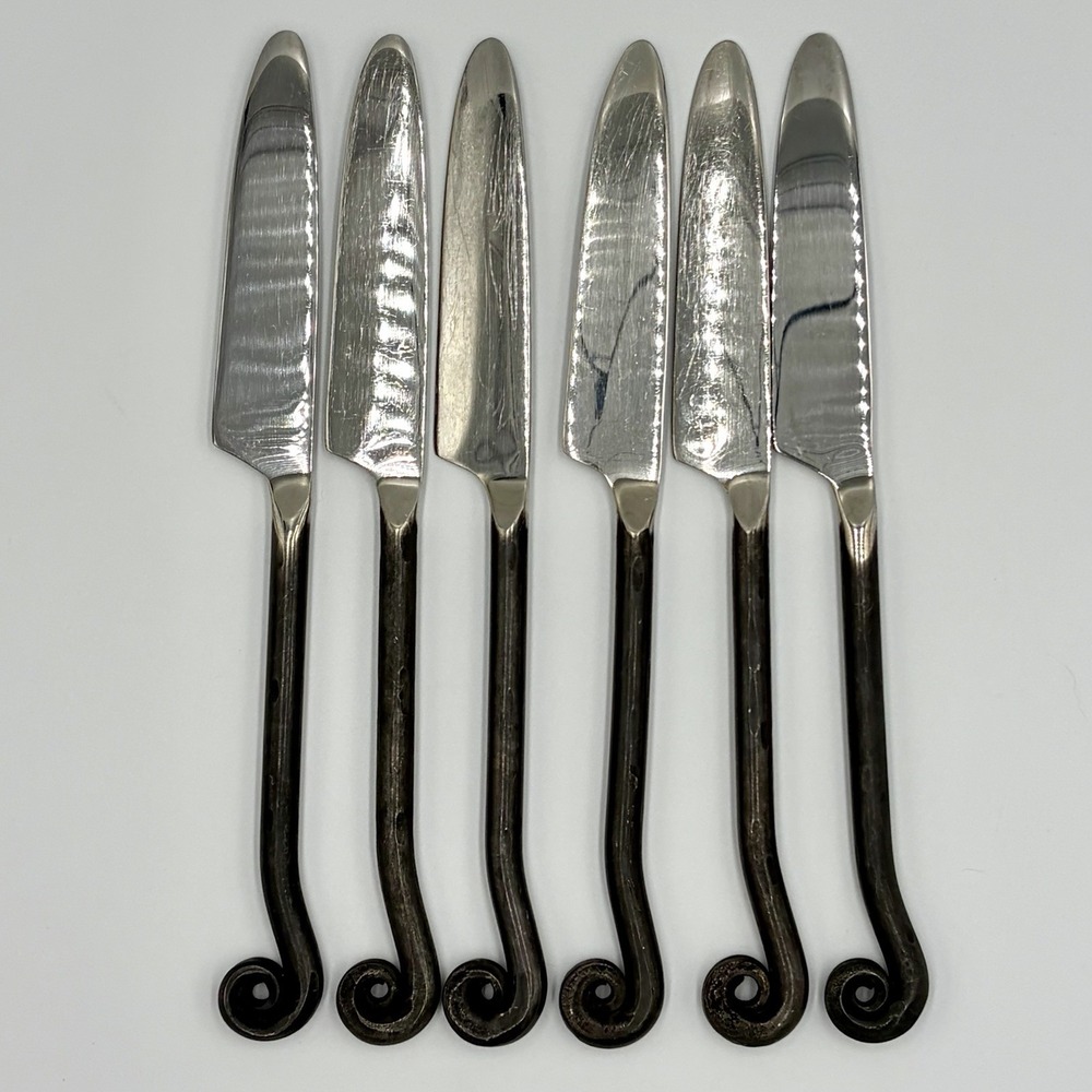 Gourmet Settings Treble Clef Stainless Dinner Knives 9-3/8" Flatware Set Of 6